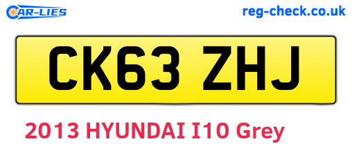 CK63ZHJ are the vehicle registration plates.