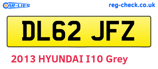 DL62JFZ are the vehicle registration plates.