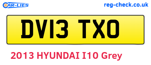 DV13TXO are the vehicle registration plates.