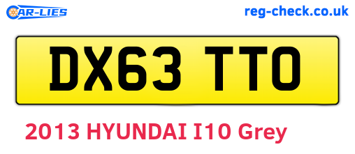 DX63TTO are the vehicle registration plates.
