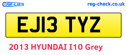 EJ13TYZ are the vehicle registration plates.