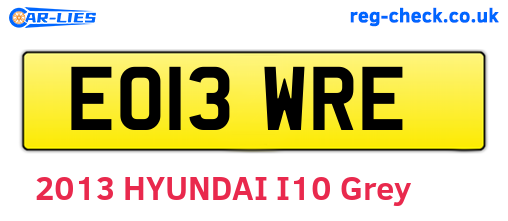 EO13WRE are the vehicle registration plates.
