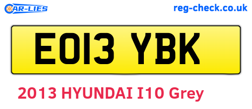 EO13YBK are the vehicle registration plates.