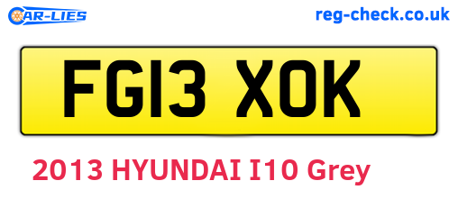 FG13XOK are the vehicle registration plates.