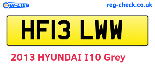 HF13LWW are the vehicle registration plates.