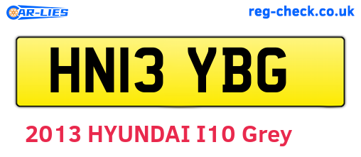 HN13YBG are the vehicle registration plates.