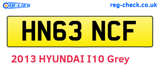 HN63NCF are the vehicle registration plates.