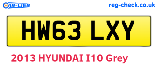 HW63LXY are the vehicle registration plates.