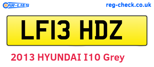 LF13HDZ are the vehicle registration plates.