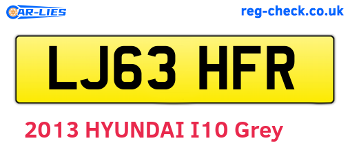 LJ63HFR are the vehicle registration plates.