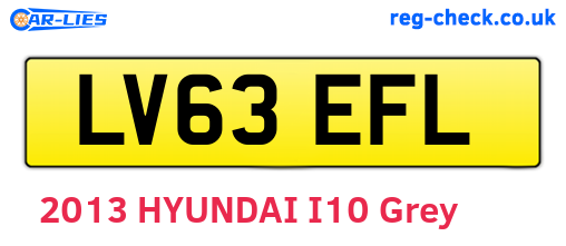 LV63EFL are the vehicle registration plates.
