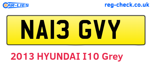 NA13GVY are the vehicle registration plates.