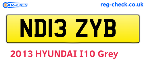 ND13ZYB are the vehicle registration plates.