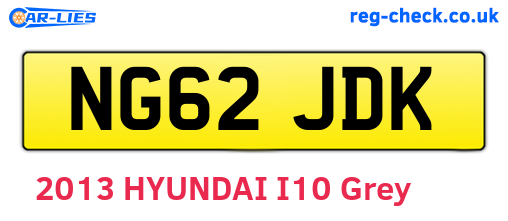 NG62JDK are the vehicle registration plates.