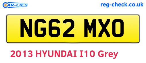 NG62MXO are the vehicle registration plates.