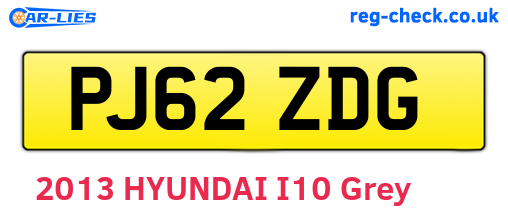 PJ62ZDG are the vehicle registration plates.