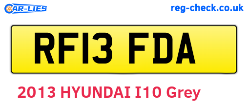 RF13FDA are the vehicle registration plates.