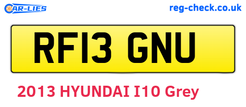 RF13GNU are the vehicle registration plates.