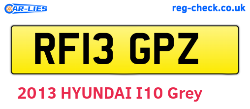 RF13GPZ are the vehicle registration plates.