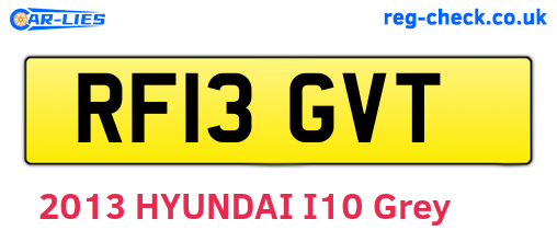 RF13GVT are the vehicle registration plates.