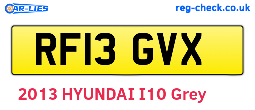 RF13GVX are the vehicle registration plates.