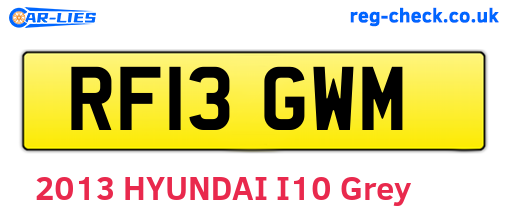RF13GWM are the vehicle registration plates.