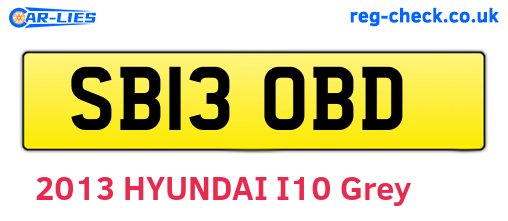 SB13OBD are the vehicle registration plates.