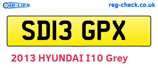 SD13GPX are the vehicle registration plates.