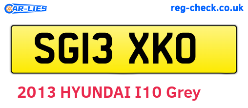 SG13XKO are the vehicle registration plates.