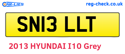SN13LLT are the vehicle registration plates.