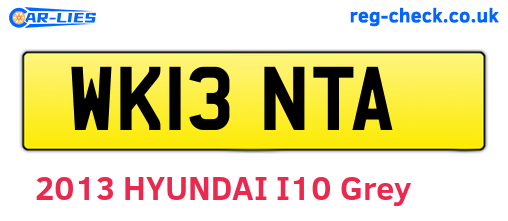 WK13NTA are the vehicle registration plates.