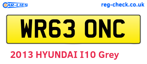 WR63ONC are the vehicle registration plates.
