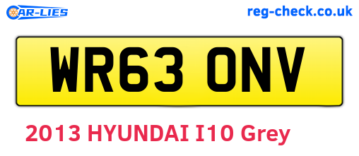 WR63ONV are the vehicle registration plates.