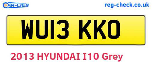 WU13KKO are the vehicle registration plates.