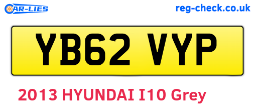 YB62VYP are the vehicle registration plates.
