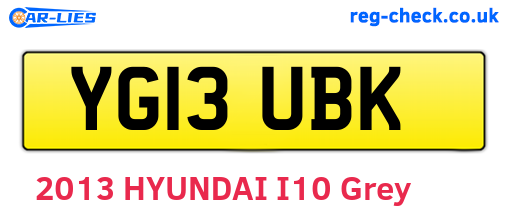YG13UBK are the vehicle registration plates.