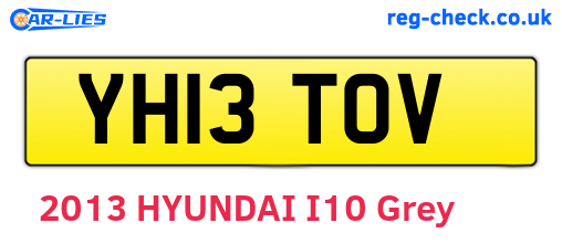 YH13TOV are the vehicle registration plates.