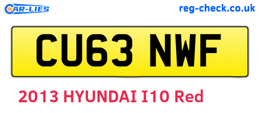 CU63NWF are the vehicle registration plates.