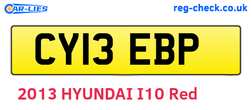 CY13EBP are the vehicle registration plates.