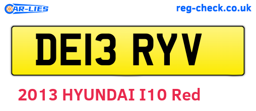 DE13RYV are the vehicle registration plates.