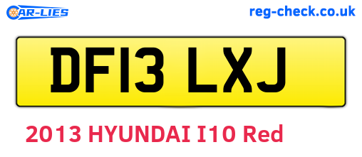 DF13LXJ are the vehicle registration plates.
