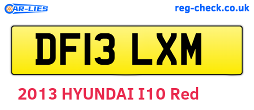 DF13LXM are the vehicle registration plates.