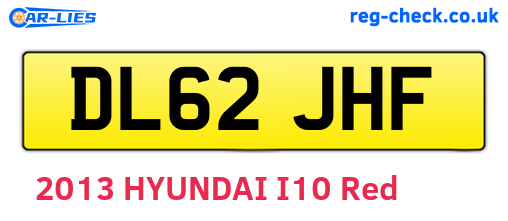 DL62JHF are the vehicle registration plates.