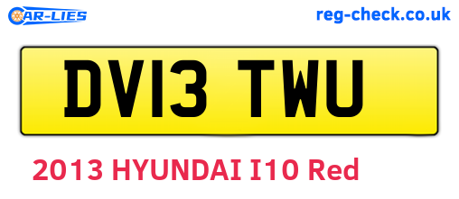 DV13TWU are the vehicle registration plates.