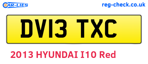 DV13TXC are the vehicle registration plates.