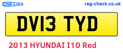 DV13TYD are the vehicle registration plates.