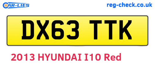 DX63TTK are the vehicle registration plates.