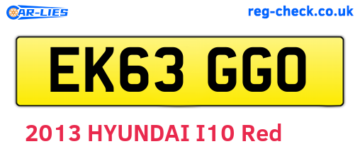 EK63GGO are the vehicle registration plates.