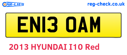 EN13OAM are the vehicle registration plates.