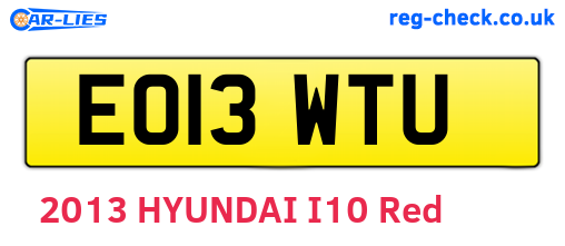 EO13WTU are the vehicle registration plates.